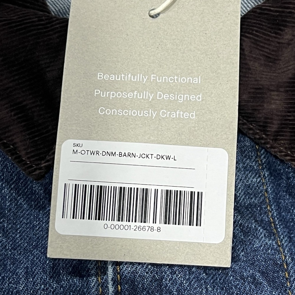 Everlane Blue Jean Jacket with Brown Collar - Picture 5 of 9